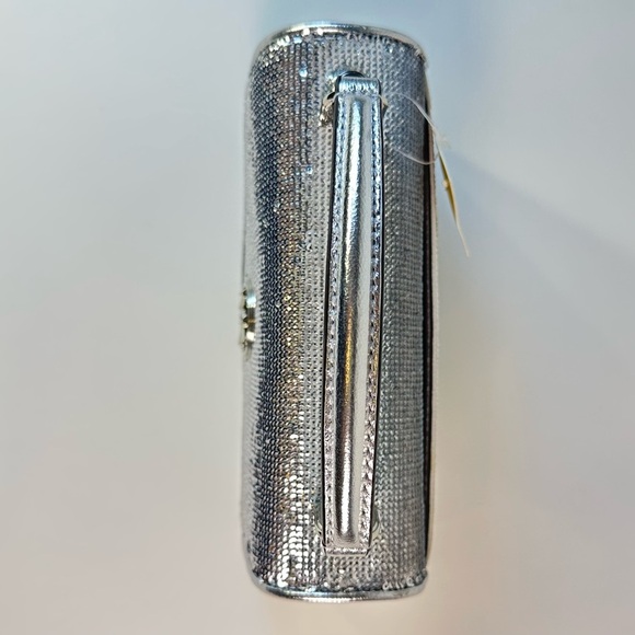 NWT Women’s Michael Kors Delancey Silver Sequined Leather Hand/Shoulder Bag - Picture 8 of 12
